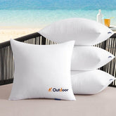 MIULEE Outdoor Pillows Set of 4 18x18 Waterproof Throw Pillow Inserts, Decorative Water Resistant Hypoallergenic Pillow Cushion for Patio and Garden - Miulee